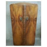 Art Deco burr walnut gentleman's wardrobe