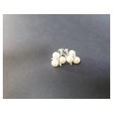 14k white gold, pearl and diamond clip-on earrings