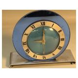 Vintage Art Deco Telechron blue mirror clock