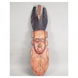Carved wood tribal style wall mask