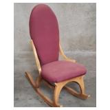 Vintage upholstered bentwood child's rocking chair