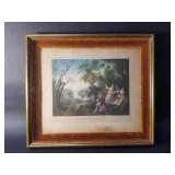 Antique hand colored etching Nicolas Lancert 'Le