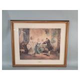 Vintage hand colored print