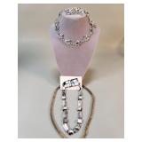 Vintage costume jewelry silver-tone set