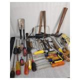 Vintage hand tools, hammers, screwdrivers,