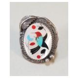 Vintage silver hummingbird ring