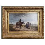 19th-century signed Heinrich Lang oil on panel