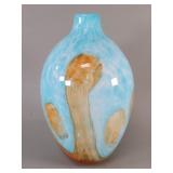 Hand blown studio art glass vase