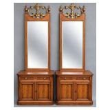 Pair of J.L. Metz Furniture Co. walnut pressed