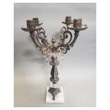 Vintage Hollywood Regency style brass candelabra