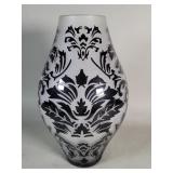 Frosted art glass floral vase