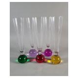 Five Mid century style color ball base Champagne