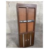 Vintage walnut pressed media cabinet