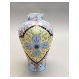 Antique Victorian enameled glass vase
