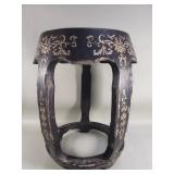 Vintage Chinese black laquer garden stool