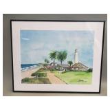 Signed Howard Albrecht 'Del Mar' watercolor