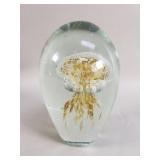 Jellyfish art glass paperweight