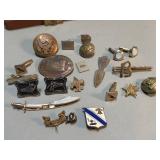 Group of vintage brooches in Craftsman box