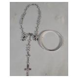 Vintage silver bracelet, silver rosary