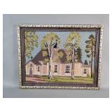 Vintage framed needlepoint work