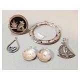 Miscellaneous sterling silver pieces,