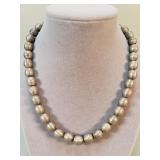 Vintage sterling silver bead necklace