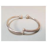 Sterling silver ball cuff bracelet
