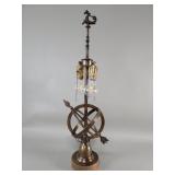 Vintage brass armillary sphere design table lamp