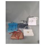 Group of leather, fabric, faux leather handbags