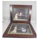Pair of antique enhanced photographs by Thompson