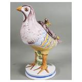 Ceramic partridge shape sauce boat