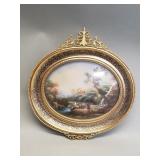 Vintage hand painted miniature landscape