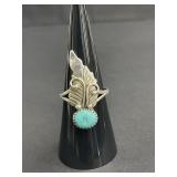 Vintage sterling silver and turquoise ring