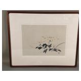 Vintage Katsumi Sugita signed ink and watercolor