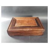 Vintage teak jewelry box