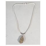 Sterling necklace with pyrite druzy pendant