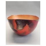 Mid-century modern enamel on copper studio art
