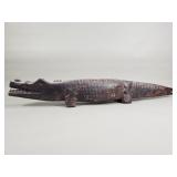 Hand carved wood crocodile