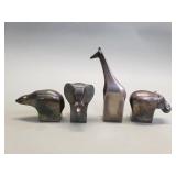 Group of Dansk silver plate animal figurines