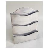 De Quevedo and De Campos pewter desk organizer