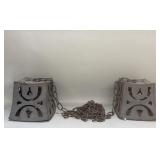 Hand carved stone hanging candleholders