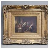 Antique oil painting on board
