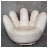 Vintage faux leather swivel hand chair