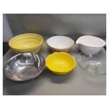 Group of vintage mixing bowls, ceramic,  and