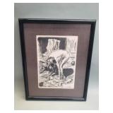 Signed Hans Soltmann woodcut print