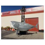 Life size fiberglass great white shark