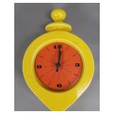 Mid-century modern ceramic teardrop wall clock