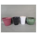 Four pottery planters