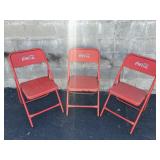 3 vintage Coca-Cola folding chairs