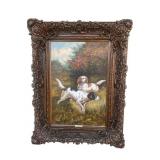 Large framed signed oil on canvas